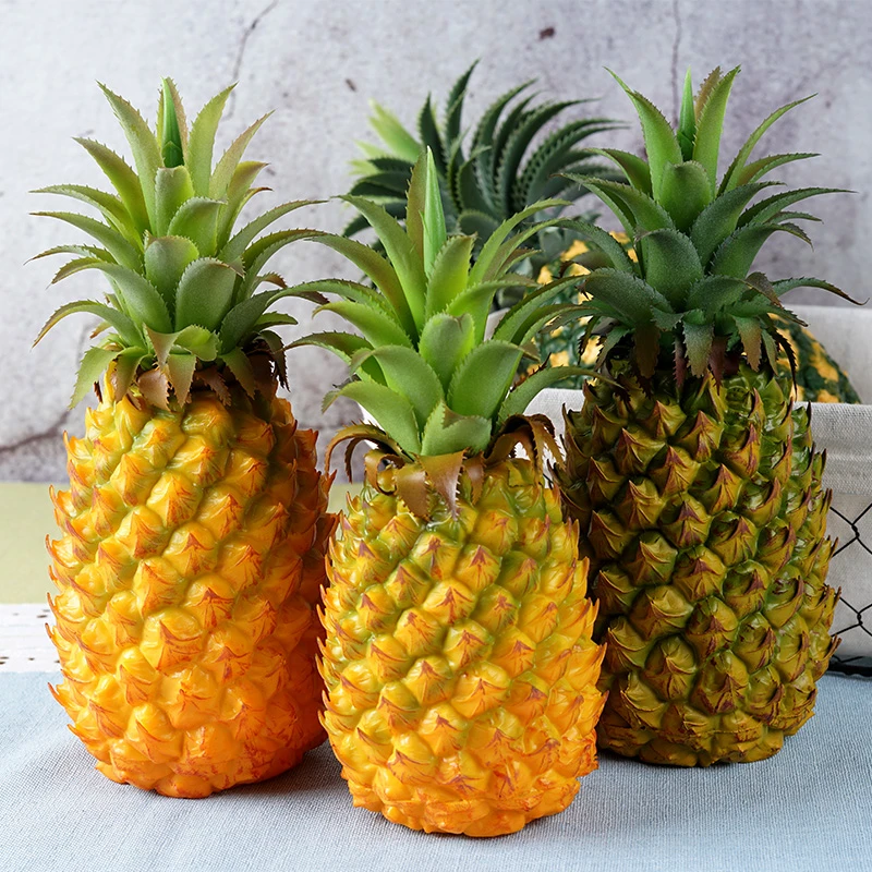 真菠萝水果模型凤梨摄影拍照道具果蔬摆件家居橱窗展厅装饰摆设