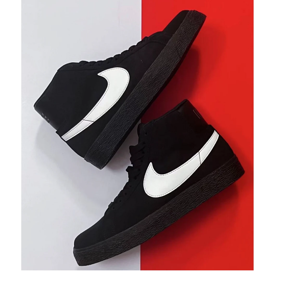 耐克Nike Blazer "Black Suede男女同款中帮板鞋黑白864349-007