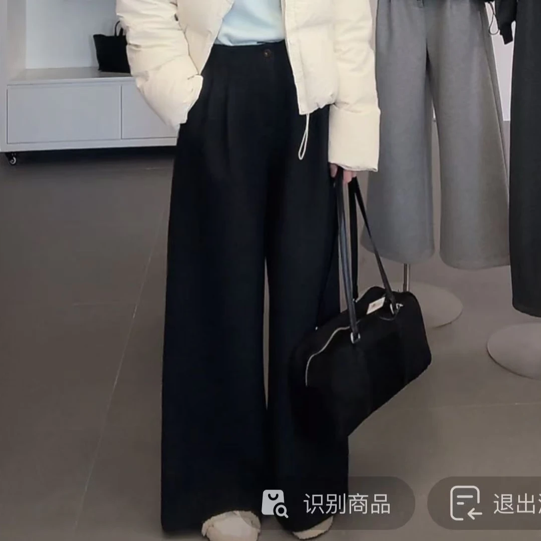 秋冬超厚百搭休闲阔腿裤12278 后松紧腰有口袋