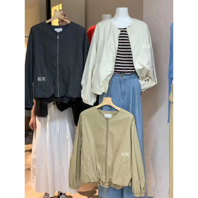 美式风格百搭拉链夹克外套242055