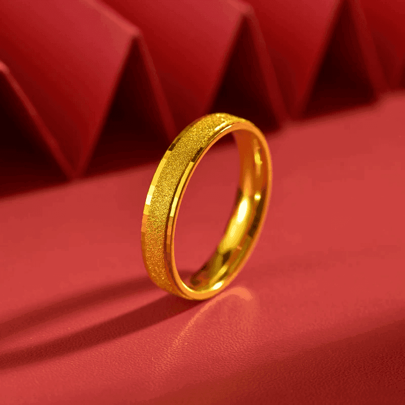 新中式满天星指环磨砂素圈男女情侣款对戒A1