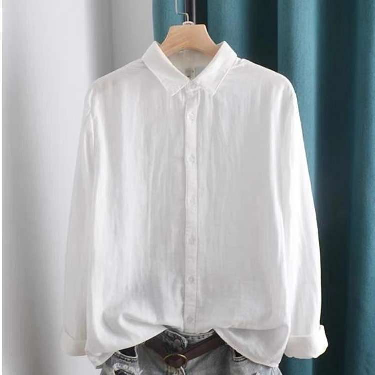 新中式（方领）纯棉三层婴儿棉纱休闲长袖省心穿搭翻领衬衣CS1073