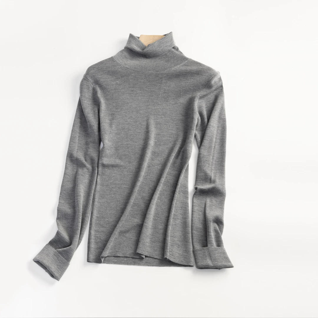 120S【扬子纱100%美丽诺精纺绵羊毛】四平针精纺60支全羊毛女打底衫