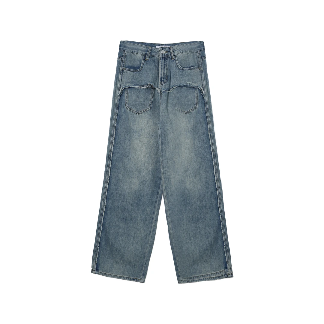 今日新款-侧边毛边牛仔裤