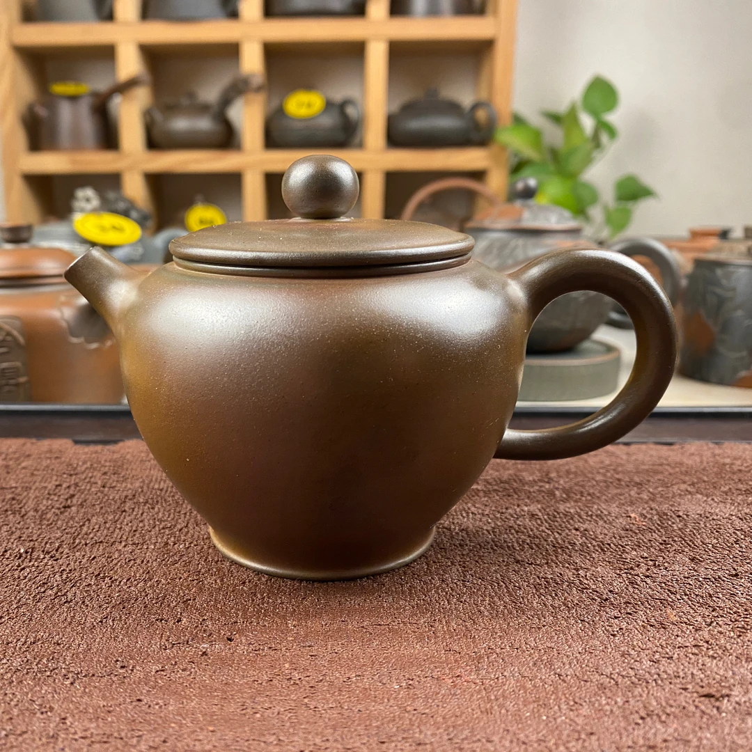 广西坭兴陶茶具 柴烧壶 精品窑变约 260cc 全手工制作原矿紫泥茶