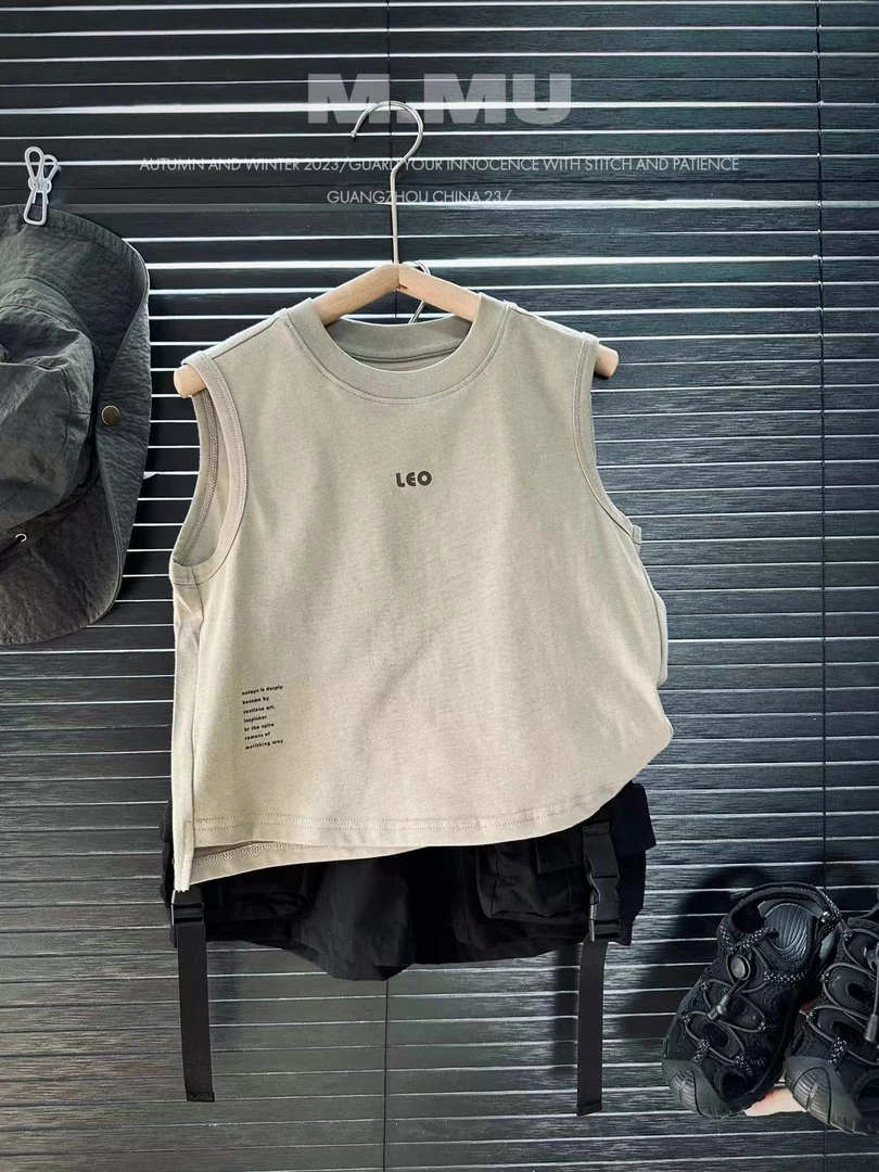 儿童宝宝夏季百搭时尚潮流宽松休闲印花圆领无袖背心242542