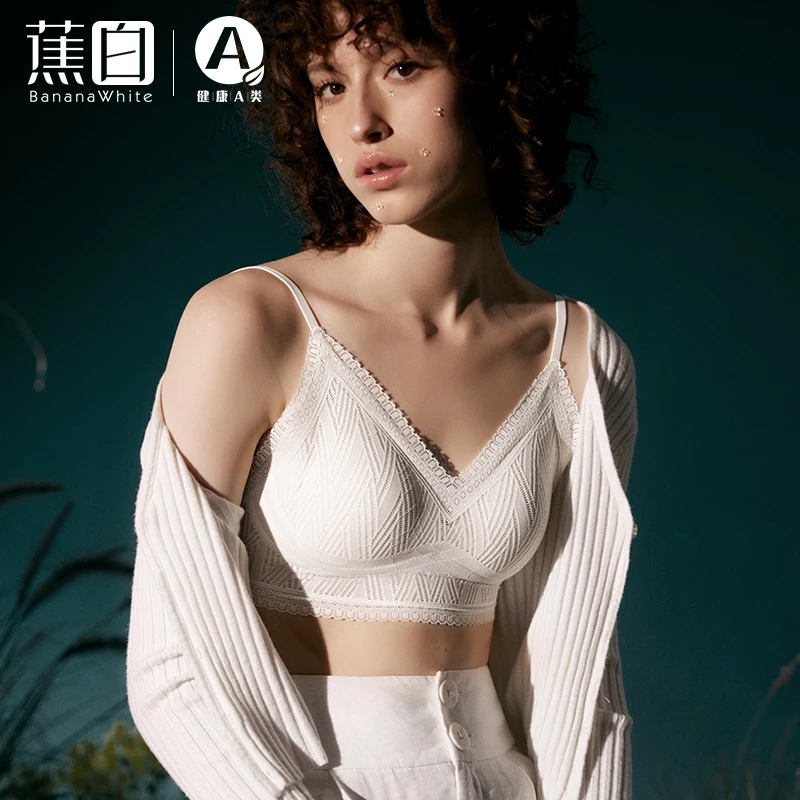 白色带胸垫细吊带背心女性感露脐遮副乳文胸打底防走光抹胸内衣薄