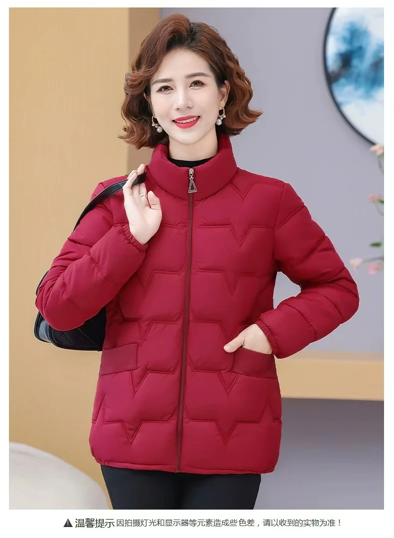 9806女士时尚百搭女士保暖立领秋冬季大码新款棉服9806L