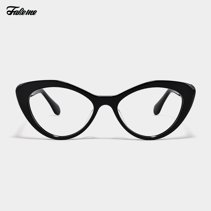 Fakeme中国限定板材框素颜光学镜可配近视镜片法式缅因猫highkey