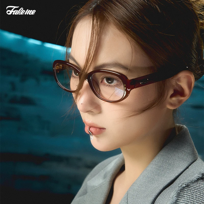 Fakeme（达人专属）全新板材椭圆近视光学镜架美式加州早秋款gossip