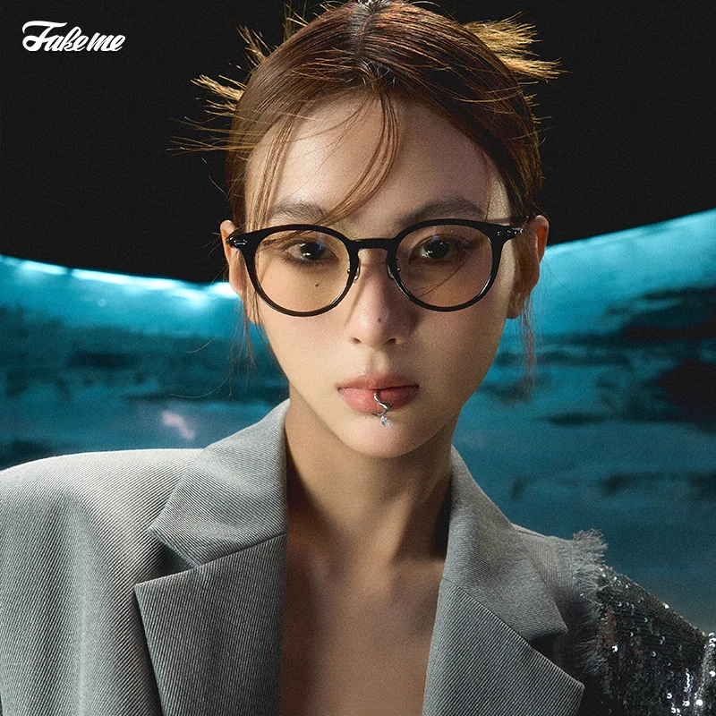 Fakeme(达人专属)韩系超轻素颜板材框近视镜架女ins清透感 city4