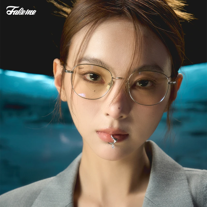 Fakeme超轻β钛近视眼镜框韩版显瘦眼镜架女配镜文艺眼镜潮 dev