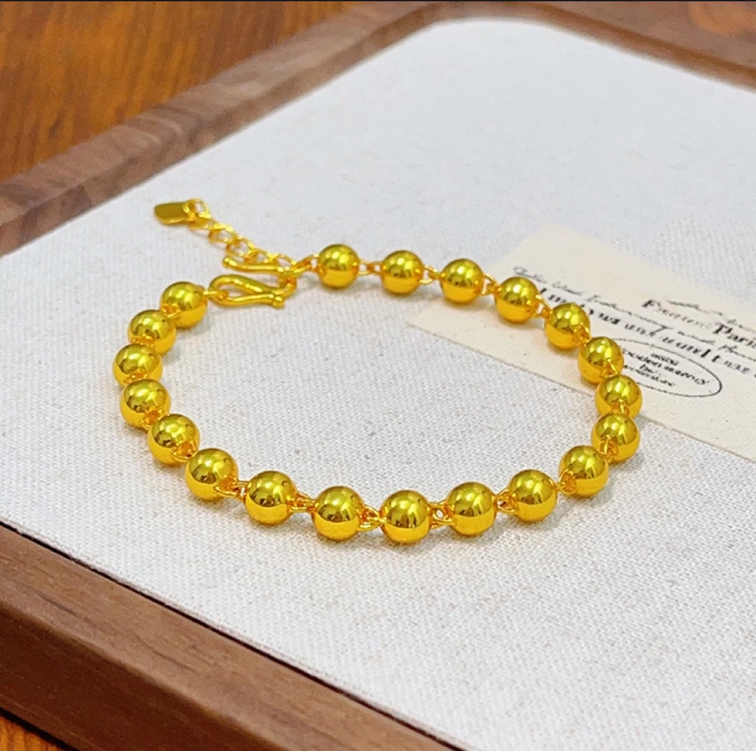 铜合金手链 铜合金手链 精工版实心珠珠光面休闲手链