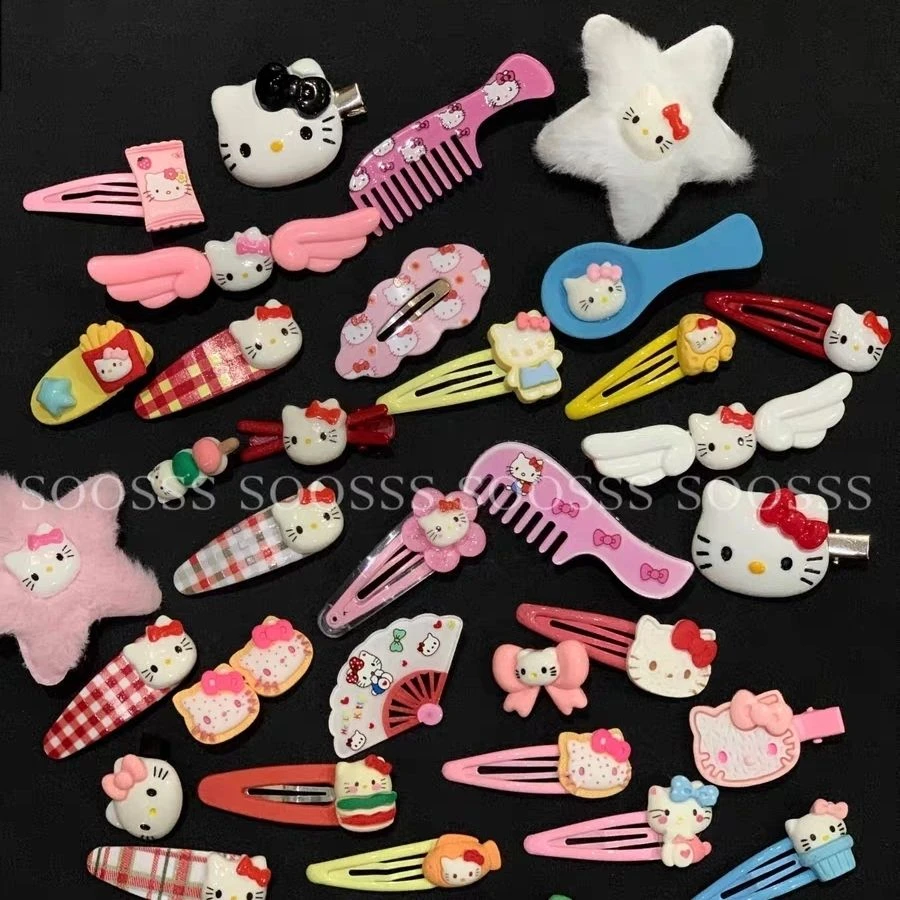 Soosss可爱卡通hellokitty发夹bb夹鸭嘴夹少女心kt猫发卡发圈头绳