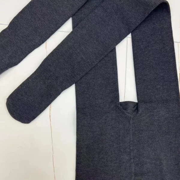 BUZH秋冬新款竖条纹加薄绒弹力修身显瘦打底裤连脚裤袜