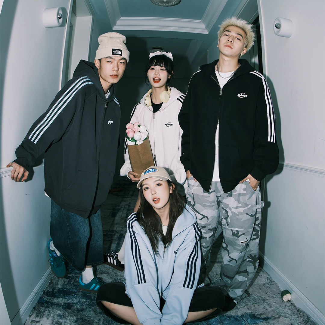 【lemanism】三条杠插肩袖开衫连帽卫衣男秋季潮牌情侣外套运动上衣