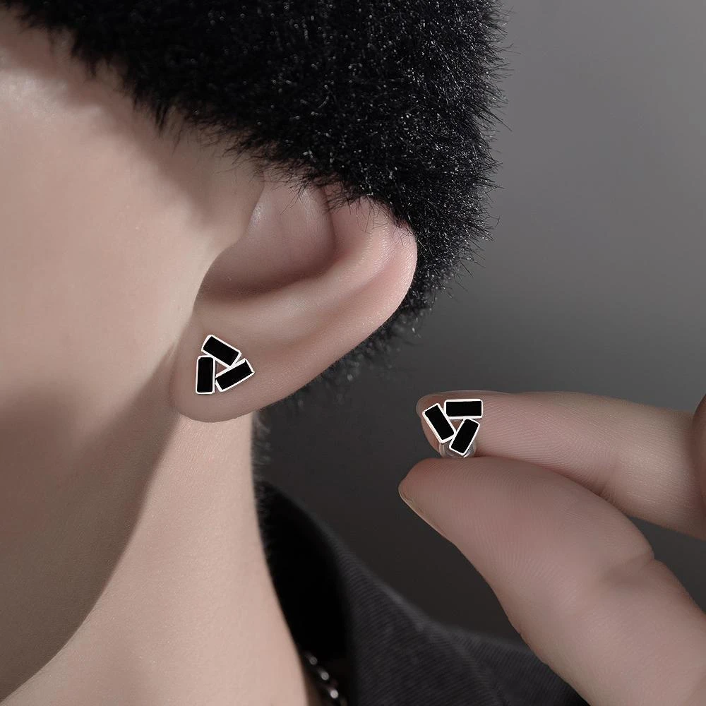 耳钉男士潮高级感潮流男款小众男生痞帅耳饰耳环三角形个性新款