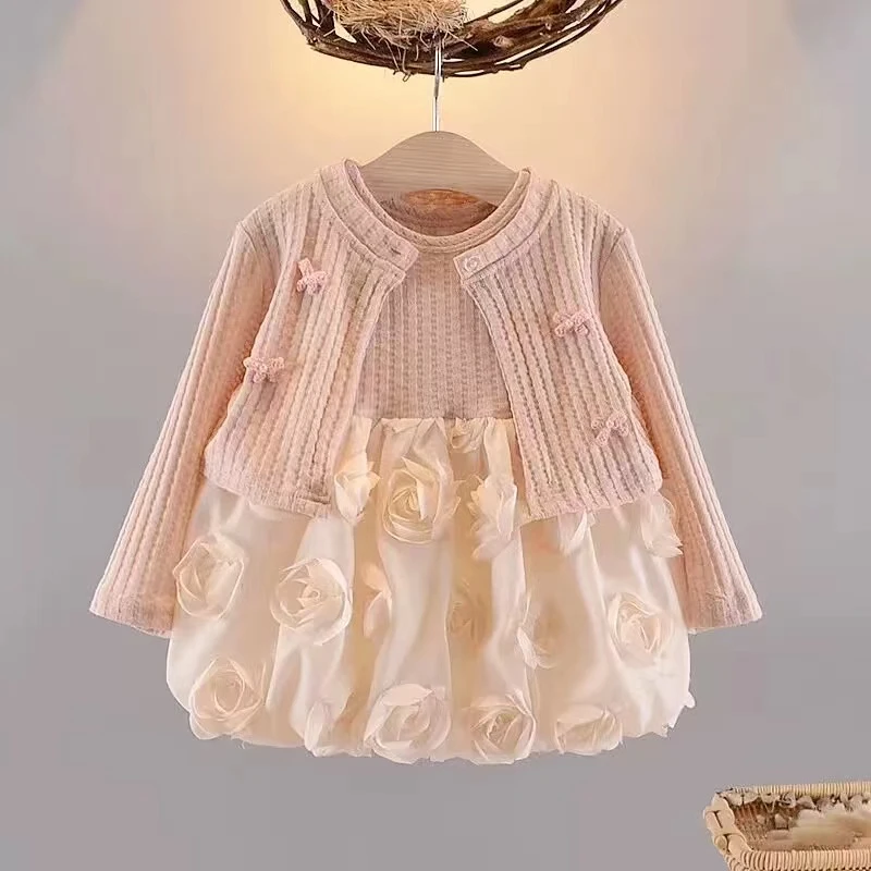 女童春装两件套连衣裙2025新款婴儿小宝宝0-4周岁3洋气秋季公主裙