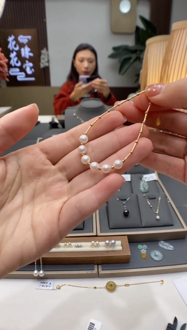 【闪购商品】海水珍珠手链18K金镶嵌珍珠手链