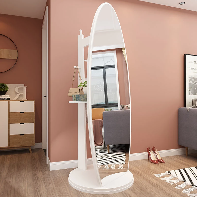 全身镜子北欧风ins卧室穿衣镜家用加大落地镜移动旋转挂衣试衣镜