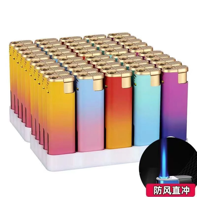 高档磨砂金属防风打火机窄机定做印字一次性火机批发商用广告订制