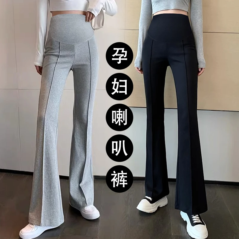 新款孕妇裤子微喇叭外穿秋冬孕妇时尚韩版高腰显瘦百搭休闲长裤