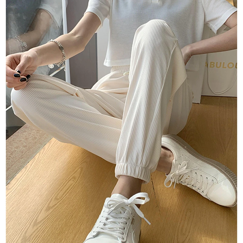 孕妇夏季新款冰丝束脚裤灯笼裤外穿显瘦阔腿裤潮妈防蚊裤九分裤