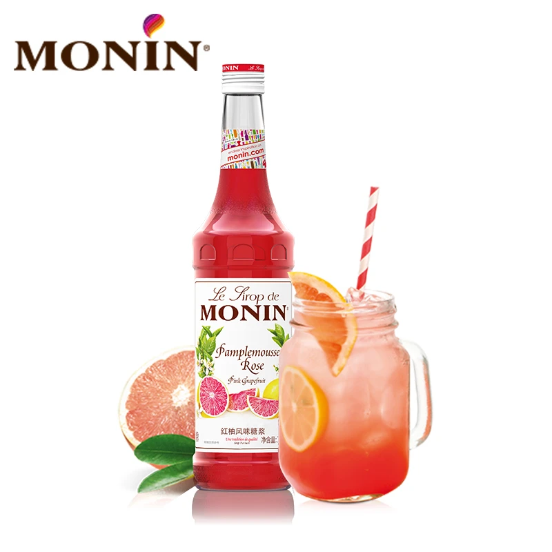 莫林MONIN红柚风味糖浆玻璃瓶装700ml咖啡鸡尾酒果汁饮料