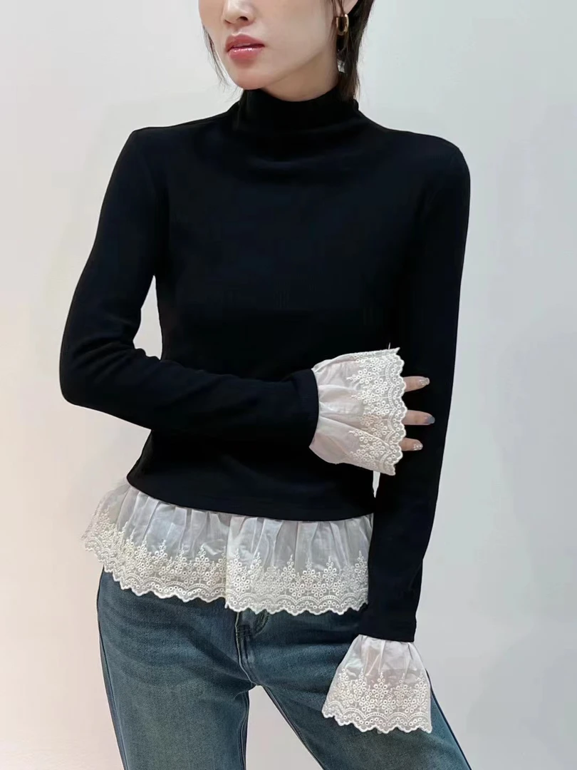 时尚潮流拼接打底衫32065