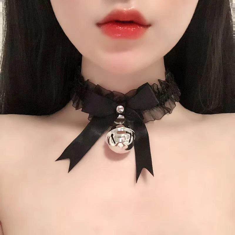 「天使铃」蕾丝绑带大铃铛cosplay女神项圈蝴蝶结领结性感浪漫颈