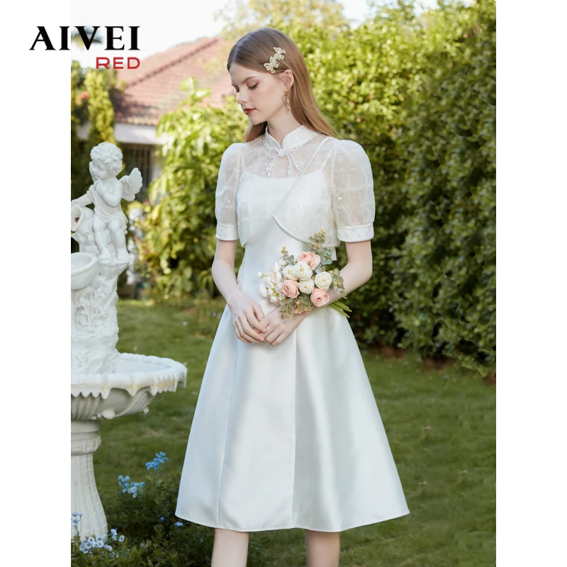 AIVEI新气质改良旗袍短裙子上衣吊带裙Q0160142