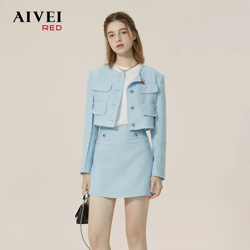 AIVEI24减龄甜美气质小香风长袖短外套R016X013