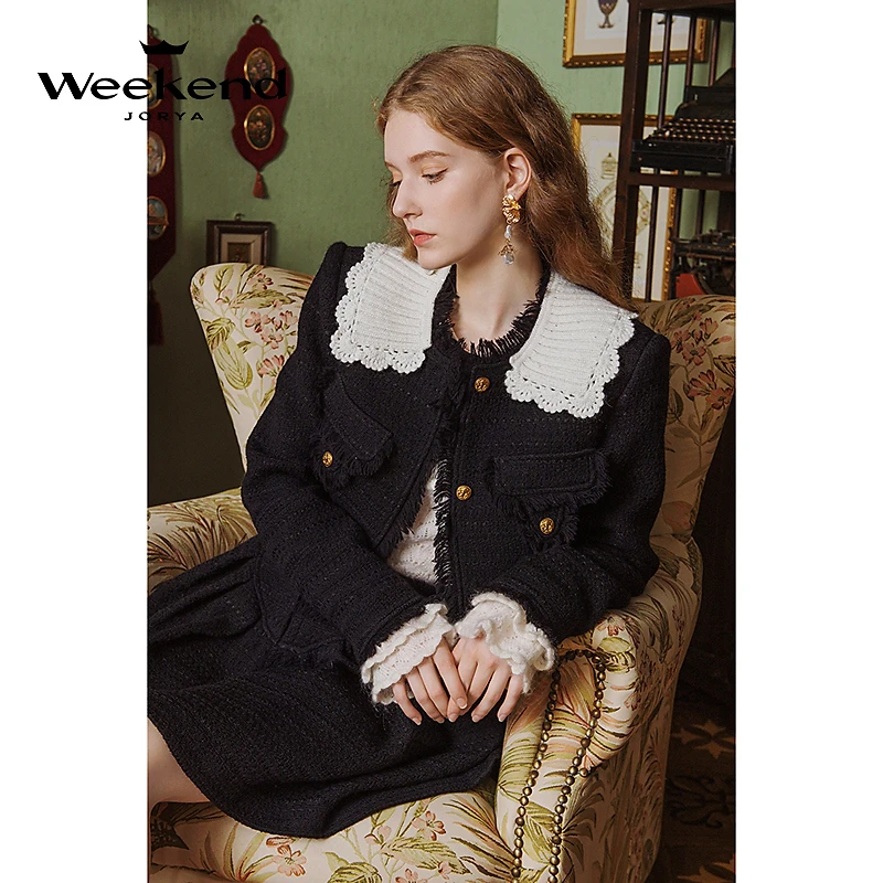 【若谷粉丝专属】卓雅周末C位千金套装气质粗花呢显瘦外套EJWDCQ04