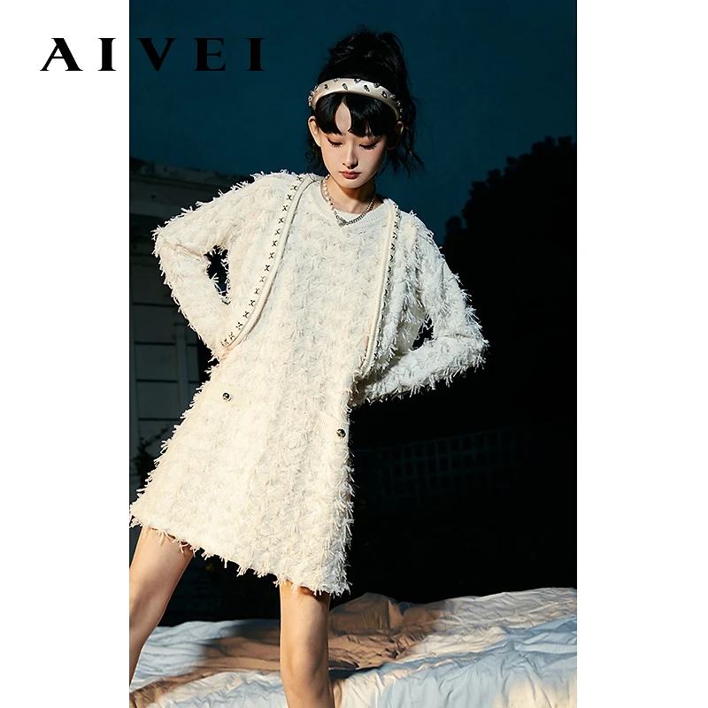 AIVEI24春新慵懒小香风纸片纱短外套R016X011