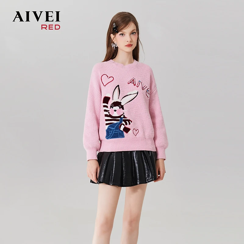 【蜜思仝】AIVEI冬新休闲舒适软糯可爱毛衣针织衫Q066S061