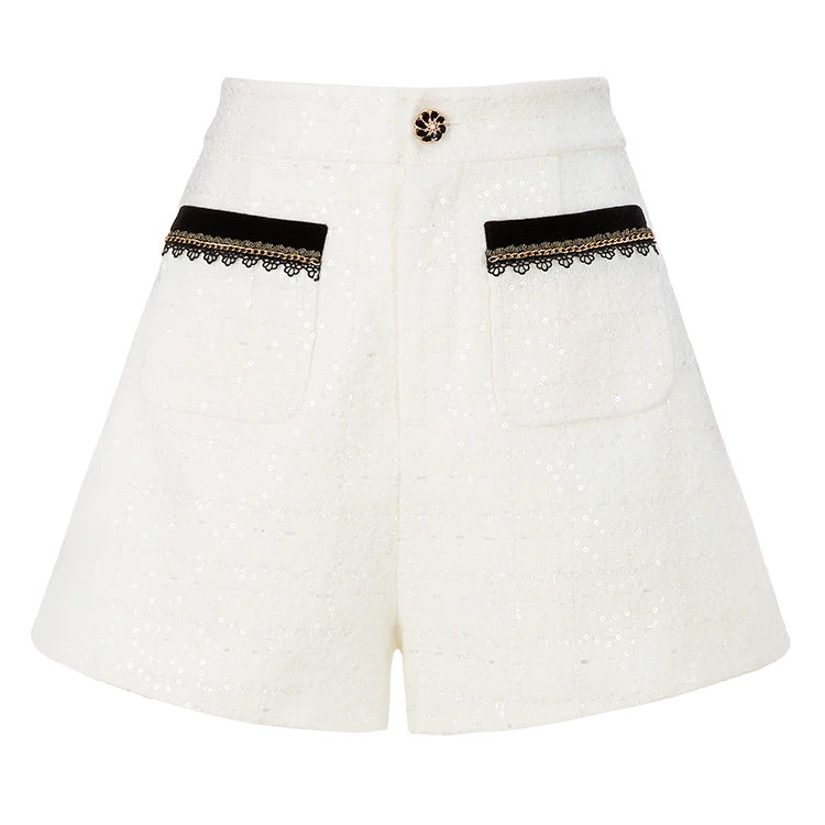 【若谷粉丝专属】AIVEI艾薇新休闲气质轻奢百搭时尚短裤P05W0004