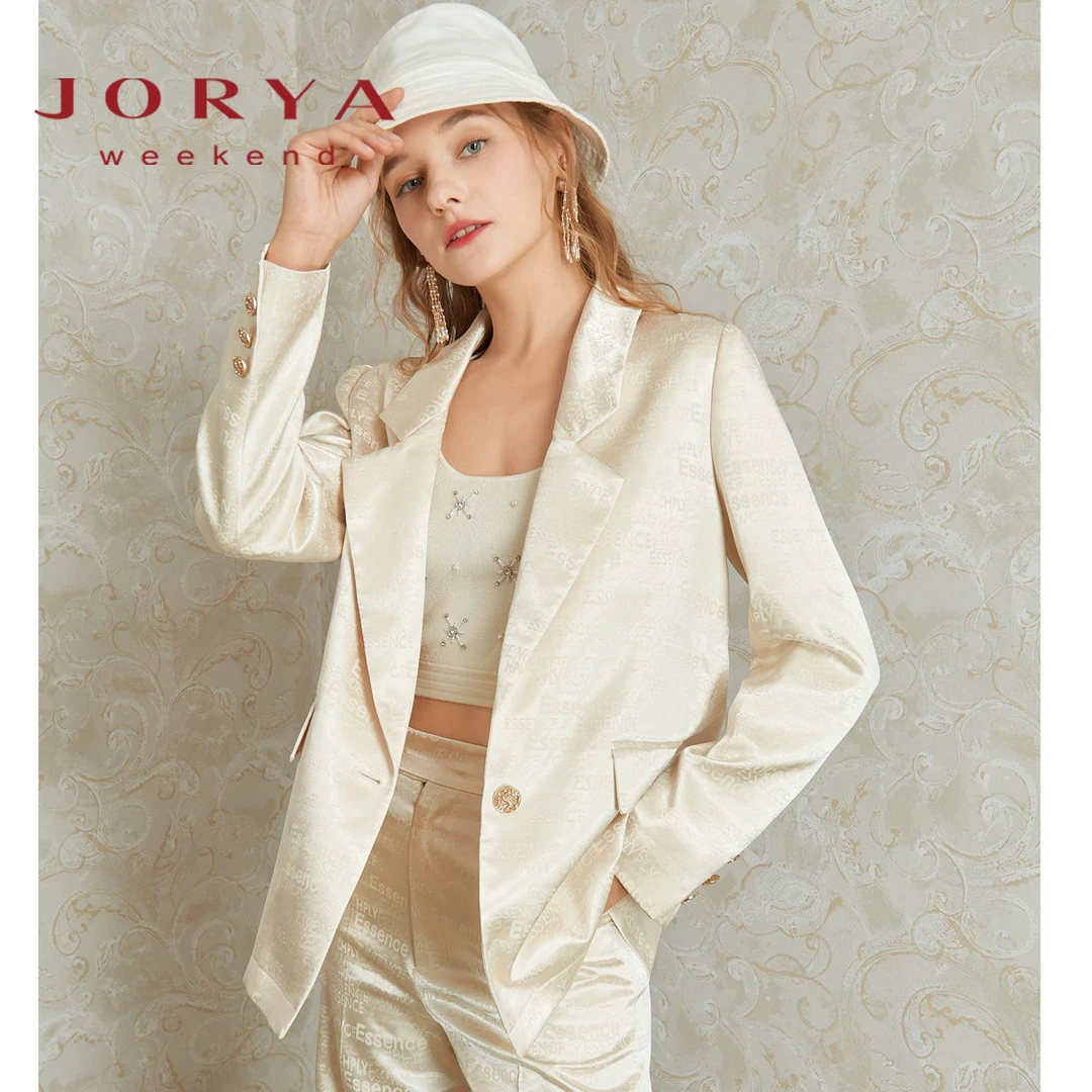 卓雅周末时尚翻领翻盖休闲西装外套女EJWCCZ05