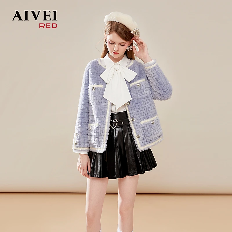 AIVEI冬新气质千金洋气小香风时髦外套Q0660079