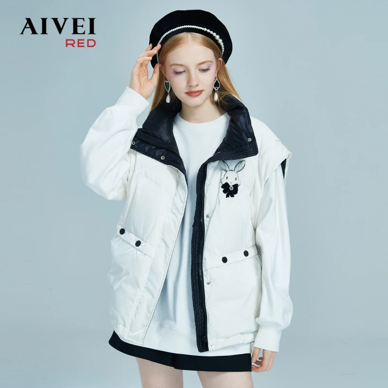 AIVEI欣贺减龄卫衣兔子羽绒服马夹两件套P0660037