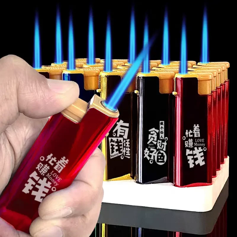 新款一次性打火机直充机展示防爆广告订制酒店饭店彩色蓝焰打火机