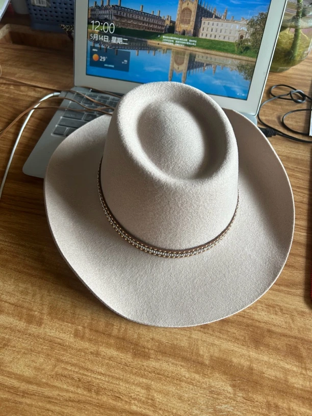 儿童藏式带钻毡帽#儿童西部毡帽