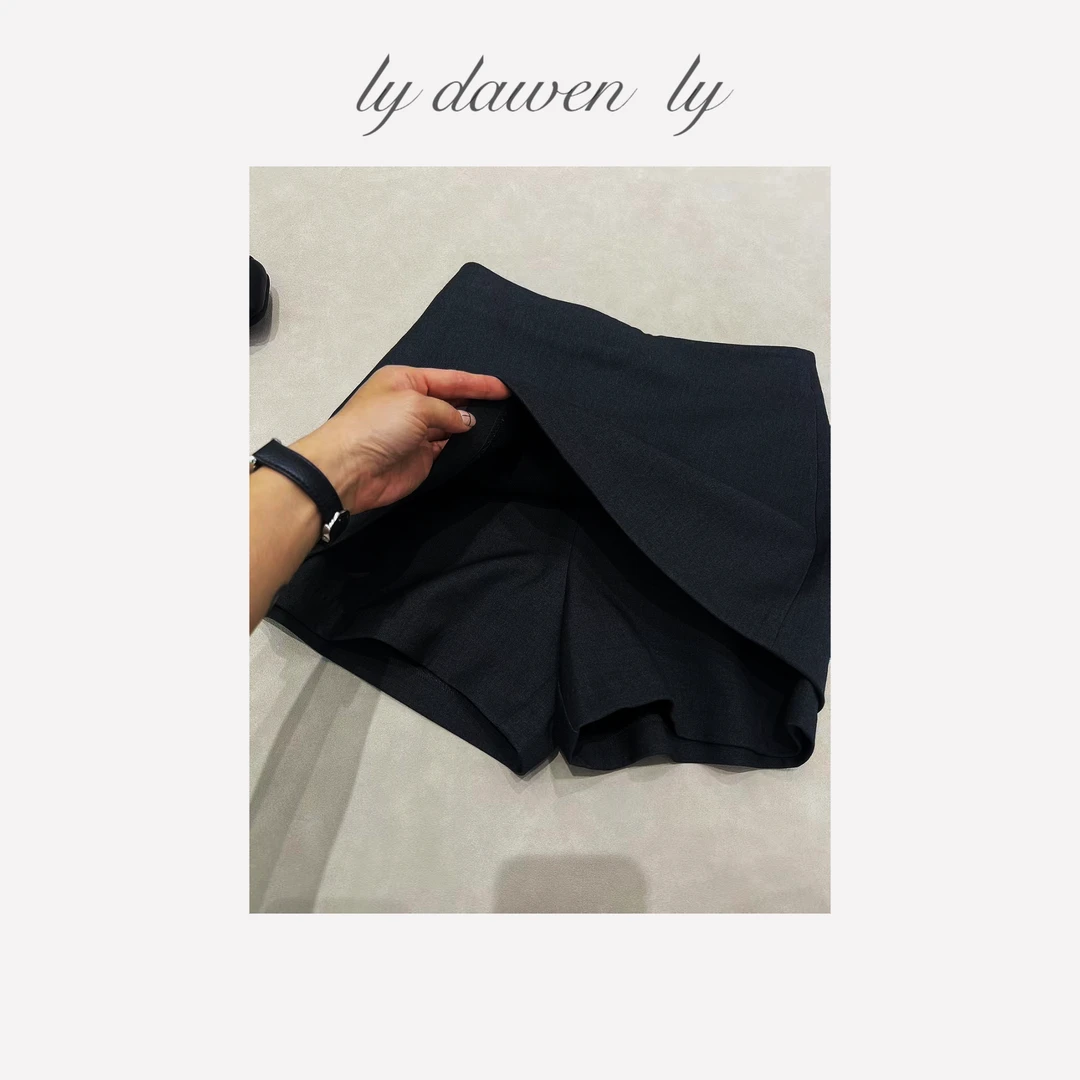 DAWEN  | 侧拉链加厚挺括显瘦假两件裙裤 K63#