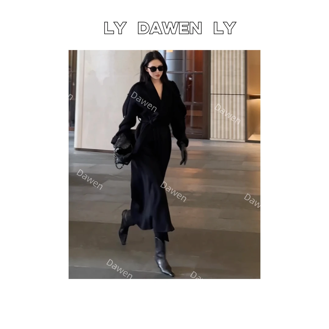 DAWEN  | 财阀千金大女主气场经典气质绑带羊毛大衣外套 K261#