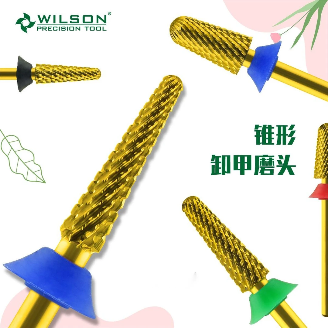 惠而顺顺锥球头双向氮化钛钨钢修甲片台阶美甲打磨头高品质