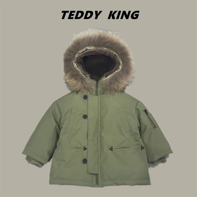【Teddy King】2024冬 中小童韩版新款时尚 连帽羽绒服    TXB24964