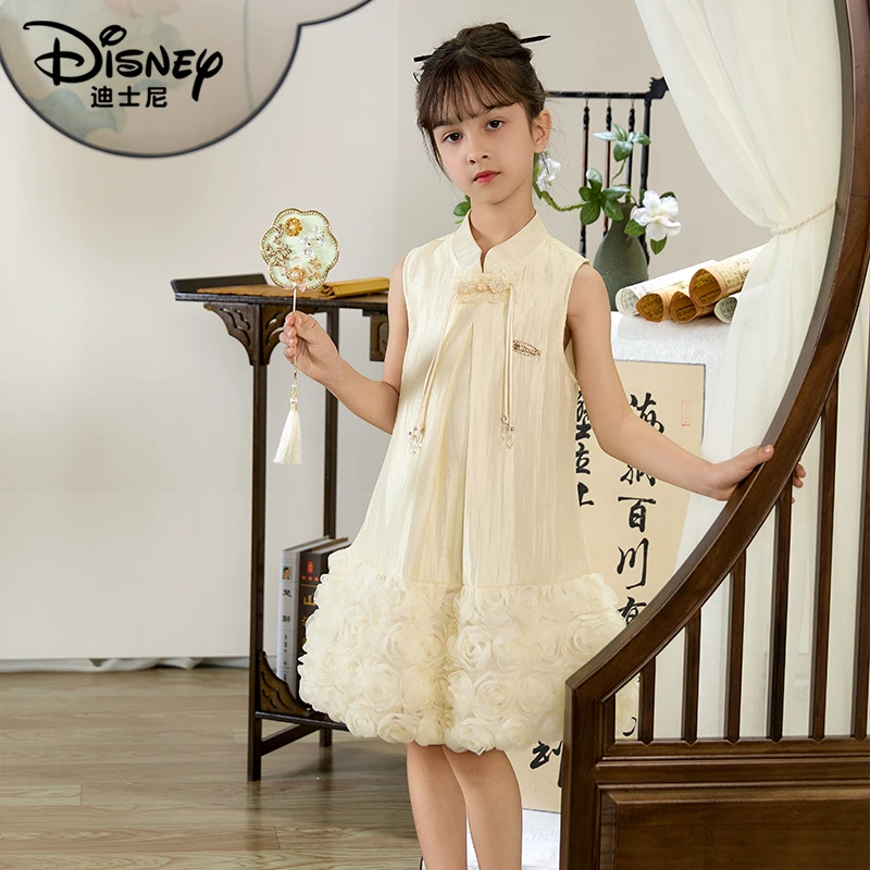 【DR】Disney/迪士尼女童春夏款新中式古风淑女无袖连衣裙XCR2SQ024