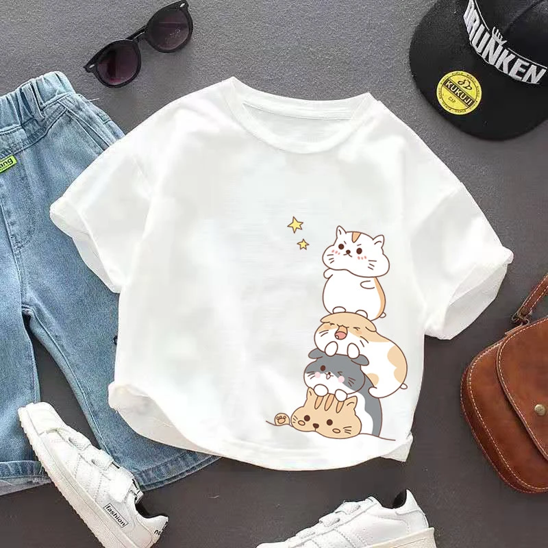 100%纯棉男童女童洋气短袖T恤夏季2024新款中小儿童装上衣打底衫