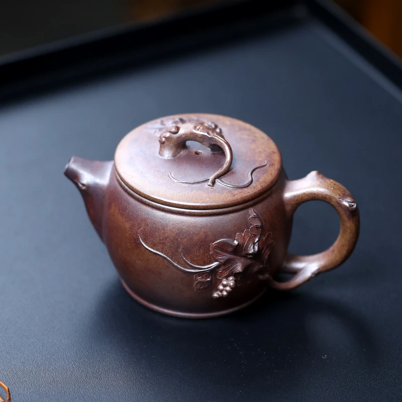 【大表姐专属】宜兴紫砂壶 原矿翡翠金砂多子多福汉瓦250ml