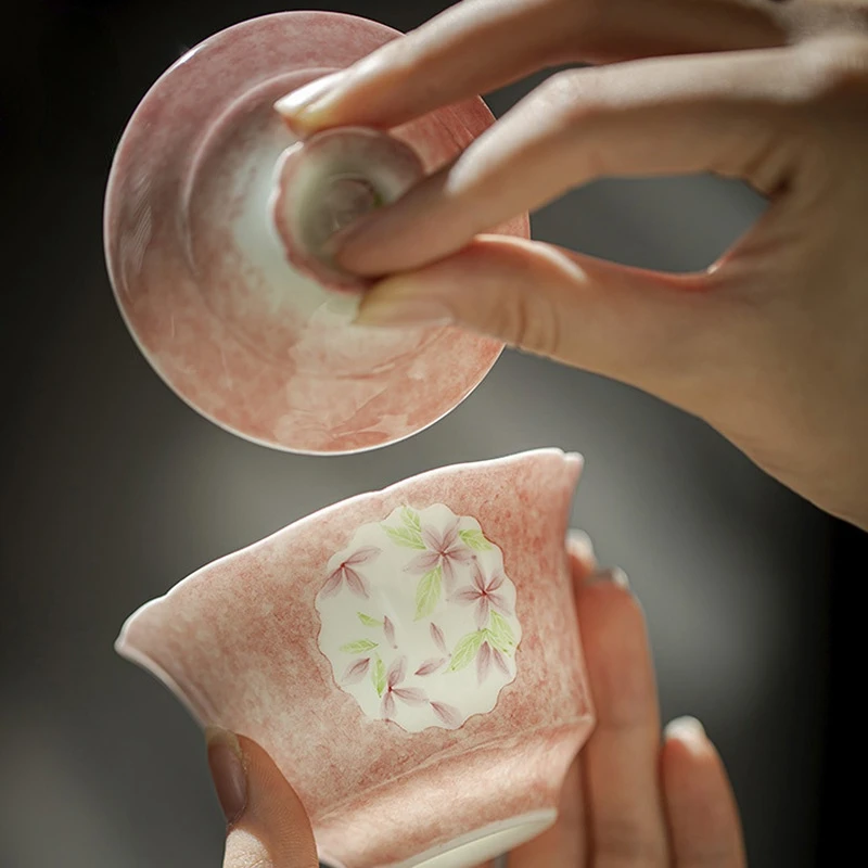 二十四器明知山志手绘开窗高端带盖泡茶器轻奢陶瓷单品茶碗礼盒装