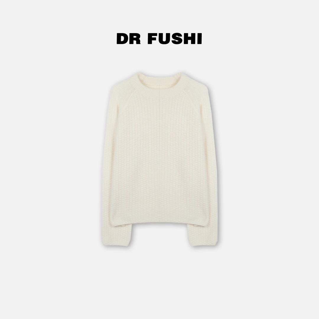 DR杨圣坤+2024新款 格纹羊绒圆领套头针织衫DR2412-0410